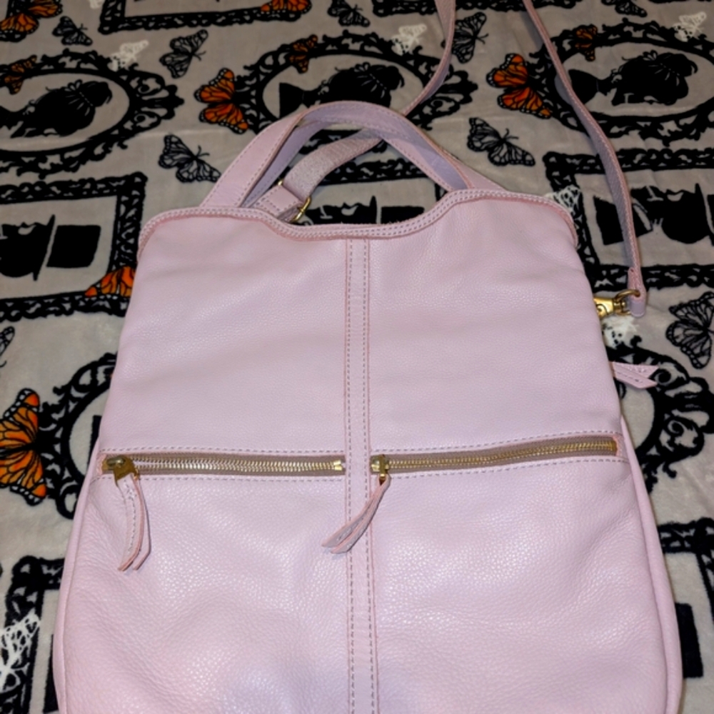 Lilac Purple Fossil Erin Foldover Crossbody